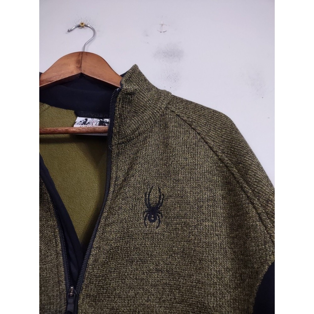 Spyder Men's Quarter-Zip Pullover Fleece Sweater Jacket Green SZ L